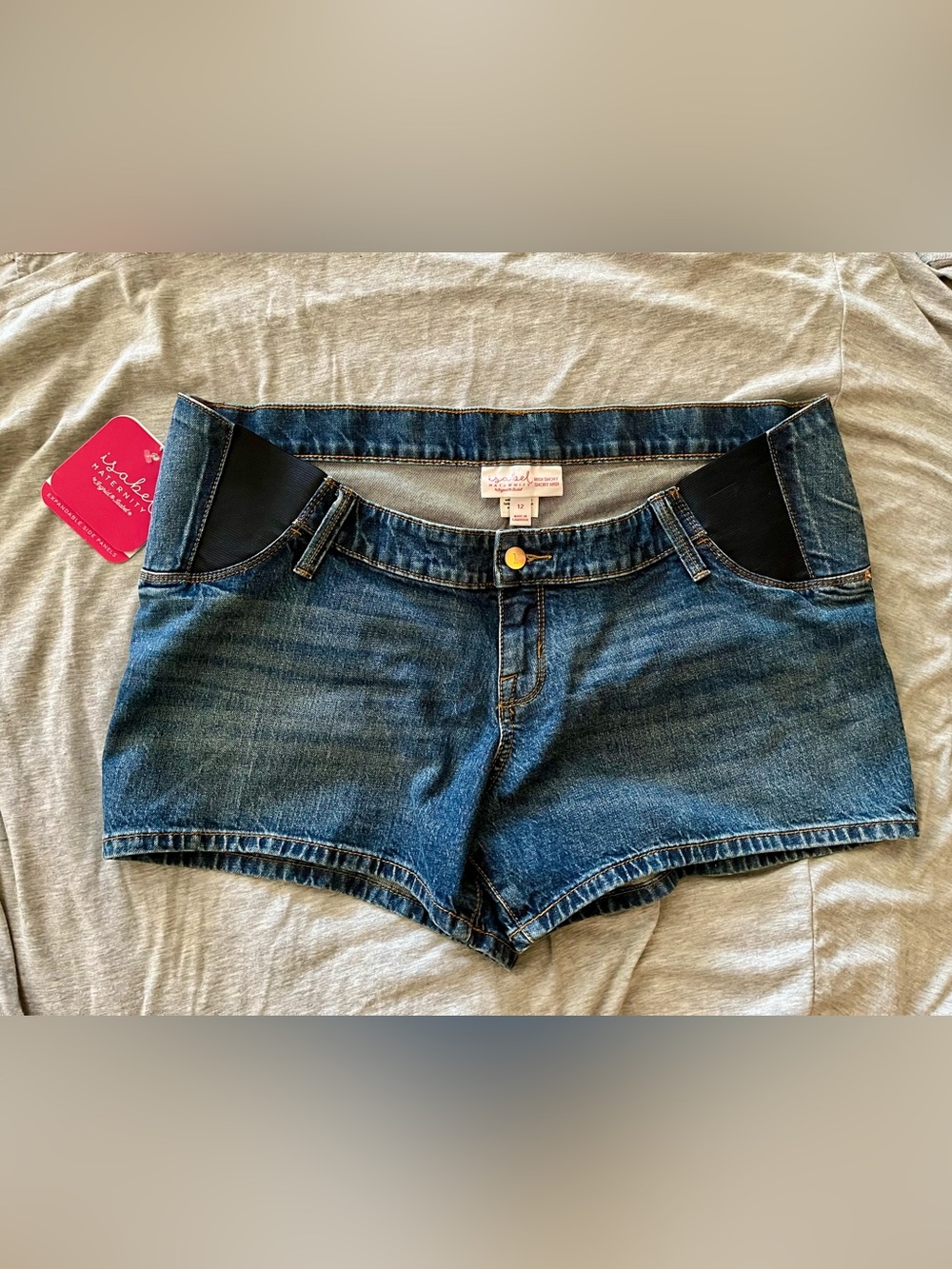 Isabel Maternity by Ingrid & Isabel Dark Blue Denim Maternity Shorts